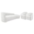 Kit Sofá Curvo França 250cm LD. e 2 Poltronas Luiza Max Conforto, Elegância e Design Moderno Bouclé Branco