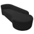 Kit Sofá Curvo França 250cm LD. e 2 Poltronas Luiza Max Conforto, Elegância e Design Moderno Bouclé Preto