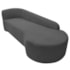 Kit Sofá Curvo França 250cm LD. e 2 Poltronas Luiza Max Conforto, Elegância e Design Moderno Linho Cinza Escuro