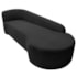 Kit Sofá Curvo França 250cm LD. e 2 Poltronas Luiza Max Conforto, Elegância e Design Moderno Linho Preto