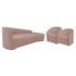 Kit Sofá Curvo França 250cm LD. e 2 Poltronas Luiza Max Conforto, Elegância e Design Moderno Linho Rose