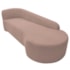 Kit Sofá Curvo França 250cm LD. e 2 Poltronas Luiza Max Conforto, Elegância e Design Moderno Linho Rose