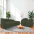 Kit Sofá Curvo França 250cm LD. e 2 Poltronas Luiza Max Conforto, Elegância e Design Moderno Linho Verde