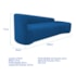 Kit Sofá Curvo França 250cm LD. e Poltrona Luiza Max Conforto, Elegância e Design Moderno Linho Azul Royal