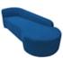 Kit Sofá Curvo França 250cm LD. e Poltrona Luiza Max Conforto, Elegância e Design Moderno Linho Azul Royal