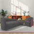 Kit Sofá Curvo França 250cm LD. e Poltrona Luiza Max Conforto, Elegância e Design Moderno Linho Cinza Escuro