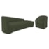 Kit Sofá Curvo França 250cm LD. e Poltrona Luiza Max Conforto, Elegância e Design Moderno Linho Verde