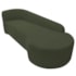 Kit Sofá Curvo França 250cm LD. e Poltrona Luiza Max Conforto, Elegância e Design Moderno Linho Verde