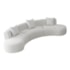 Kit Sofá Modular 4 Lugares Moderno Curvo Orgânico Duna Bouclé Branco