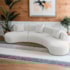 Kit Sofá Modular 4 Lugares Moderno Curvo Orgânico Duna Bouclé Branco