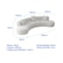 Kit Sofá Modular 4 Lugares Moderno Curvo Orgânico Duna Bouclé Branco