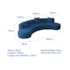 Kit Sofá Modular 4 Lugares Moderno Curvo Orgânico Duna Linho Azul Royal