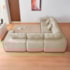 Kit Sofá Modular 5 Lugares Moderno Curvo Orgânico Adapt Bouclé Bege