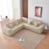 Kit Sofá Modular 5 Lugares Moderno Curvo Orgânico Adapt Bouclé Bege
