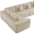 Kit Sofá Modular 5 Lugares Moderno Curvo Orgânico Adapt Bouclé Bege