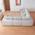 Kit Sofá Modular 5 Lugares Moderno Curvo Orgânico Adapt Bouclé Branco