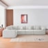 Kit Sofá Modular 5 Lugares Moderno Curvo Orgânico Adapt Bouclé Branco