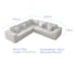 Kit Sofá Modular 5 Lugares Moderno Curvo Orgânico Adapt Bouclé Branco