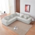 Kit Sofá Modular 5 Lugares Moderno Curvo Orgânico Adapt Bouclé Branco