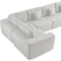 Kit Sofá Modular 5 Lugares Moderno Curvo Orgânico Adapt Bouclé Branco