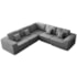 Kit Sofá Modular 5 Lugares Moderno Curvo Orgânico Adapt Bouclé Cinza