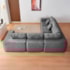 Kit Sofá Modular 5 Lugares Moderno Curvo Orgânico Adapt Bouclé Cinza