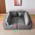 Kit Sofá Modular 5 Lugares Moderno Curvo Orgânico Adapt Bouclé Cinza