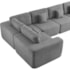 Kit Sofá Modular 5 Lugares Moderno Curvo Orgânico Adapt Bouclé Cinza