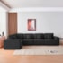 Kit Sofá Modular 5 Lugares Moderno Curvo Orgânico Adapt Bouclé Preto