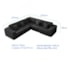 Kit Sofá Modular 5 Lugares Moderno Curvo Orgânico Adapt Bouclé Preto