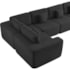 Kit Sofá Modular 5 Lugares Moderno Curvo Orgânico Adapt Bouclé Preto