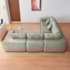 Kit Sofá Modular 5 Lugares Moderno Curvo Orgânico Adapt Bouclé Verde Oliva
