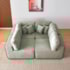 Kit Sofá Modular 5 Lugares Moderno Curvo Orgânico Adapt Bouclé Verde Oliva