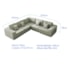 Kit Sofá Modular 5 Lugares Moderno Curvo Orgânico Adapt Bouclé Verde Oliva