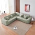 Kit Sofá Modular 5 Lugares Moderno Curvo Orgânico Adapt Bouclé Verde Oliva