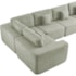 Kit Sofá Modular 5 Lugares Moderno Curvo Orgânico Adapt Bouclé Verde Oliva