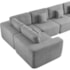 Kit Sofá Modular 5 Lugares Moderno Curvo Orgânico Adapt Linho Cinza Claro