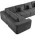 Kit Sofá Modular 5 Lugares Moderno Curvo Orgânico Adapt Linho Cinza Escuro