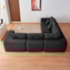 Kit Sofá Modular 5 Lugares Moderno Curvo Orgânico Adapt Linho Preto