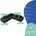 Kit Sofá Modular 5 Lugares Moderno Curvo Orgânico Adapt Linho Preto