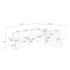 Kit Sofá Modular 5 Lugares Moderno Curvo Orgânico Adapt Linho Preto