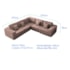 Kit Sofá Modular 5 Lugares Moderno Curvo Orgânico Adapt Linho Rosê