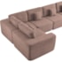 Kit Sofá Modular 5 Lugares Moderno Curvo Orgânico Adapt Linho Rosê