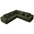 Kit Sofá Modular 5 Lugares Moderno Curvo Orgânico Adapt Linho Verde