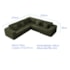 Kit Sofá Modular 5 Lugares Moderno Curvo Orgânico Adapt Linho Verde