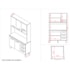 Kit Zínia 5 Portas 3 Gavetas Cozinha MB1 120cm Branco Puxador Branco