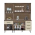 Kit Zínia Com Paneleiro 9 Portas 4 Gavetas Cozinha MB1 180cm Branco Puxador Branco