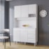 Kit Zínia Com Paneleiro 9 Portas 4 Gavetas Cozinha MB1 180cm Branco Puxador Branco