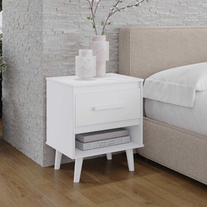 Mesa de Cabeceira Ipê 1 Gaveta MB1 Branco