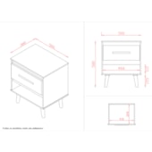 Mesa de Cabeceira Ipê 1 Gaveta MB1 Branco